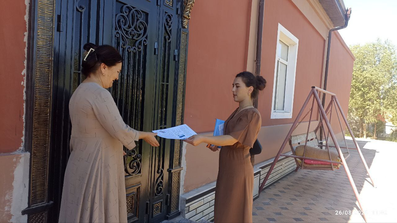 Xiva tumani Al-Xorazmiy mahallasi Navqiron ko'chasida yashovchi fuqarolar bilan yuqumli kasalliklar profilaktikasi bo'yicha sanitariya targ'ibot tadbirlar o'tkazildi, tarqatma materiallar tarqatildi.