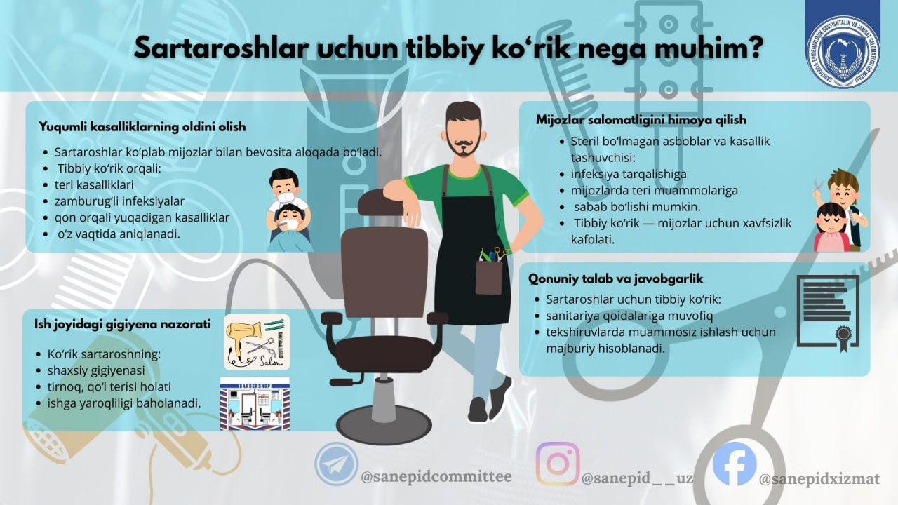 Sartaroshlar uchun tibbiy ko‘rik nega muhim?