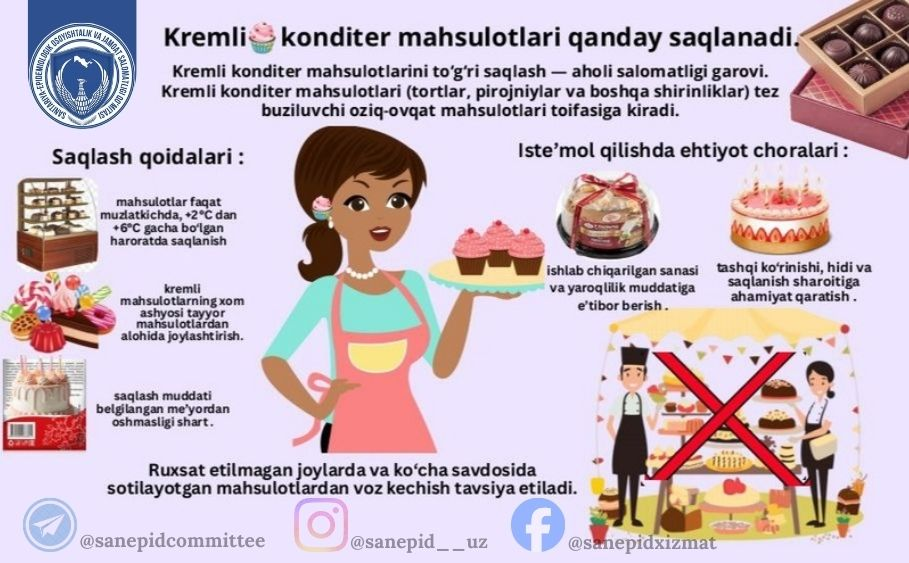 Kremli konditer mahsulotlari qanday saqlanadi.