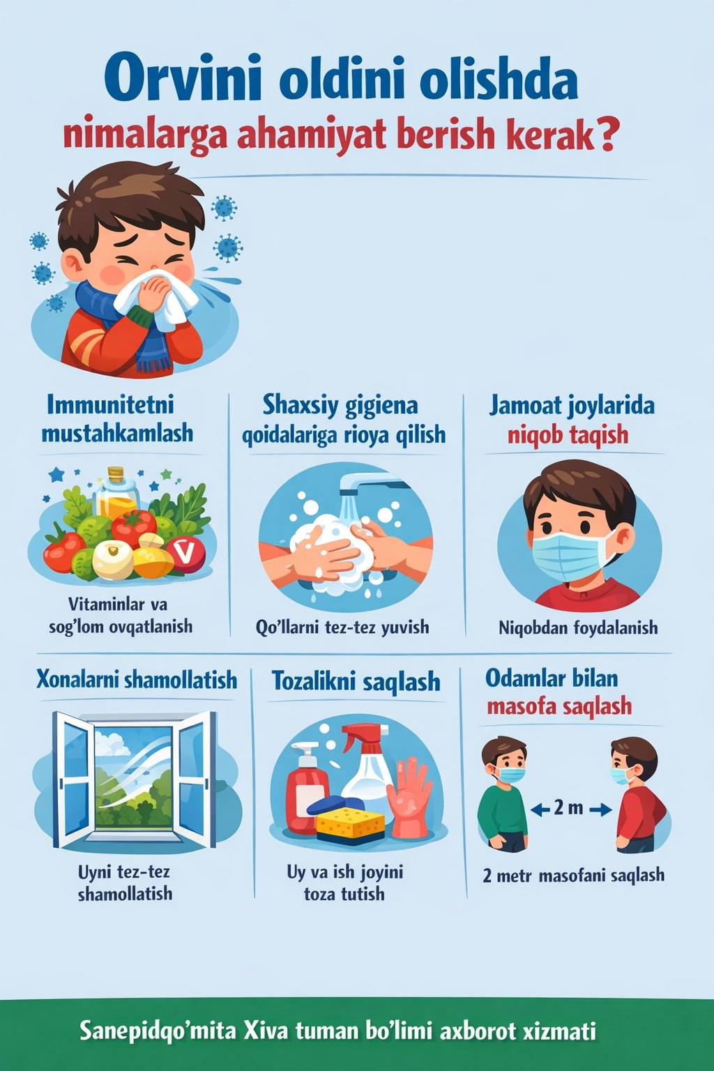 ORVIni oldini olishda nimalarga ahamiyat berish kerak?