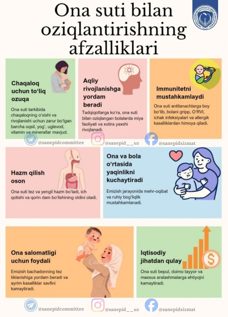 Ona suti bilan oziqlantirishning afzalliklari