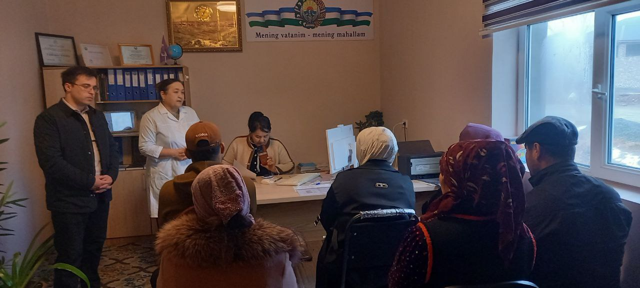 Xiva tuman Sanitariya epidemiologik osoyishtalik va jamoat salomatligi bo'limi hodimlari tomojidan Chanashik mahallasida yuqumli kasalliklar profilaktikasi, gripp va qizamiq kasalliklariga emlash bo'yicha profilaktik tadbir o'tkazildi.