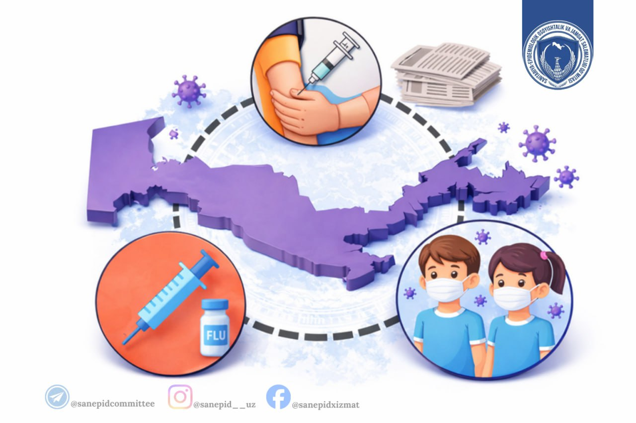 JORIY YILNING FEVRAL OYI OXIRIGACHA MAMLAKAT BO‘YLAB DAVLAT MTT BOLALARI GRIPPGA QARSHI BEPUL EMLANADI