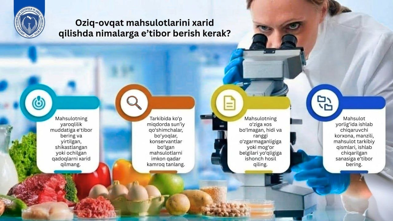 Oziq-ovqat mahsulotlarini xarid qilishda nimalarga e’tibor berish kerak?