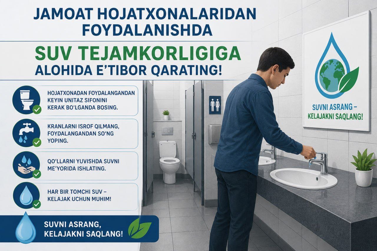 JAMOAT HOJATXONALARIDAN FOYDALANISHDA SUVNI TEJAYLIK!